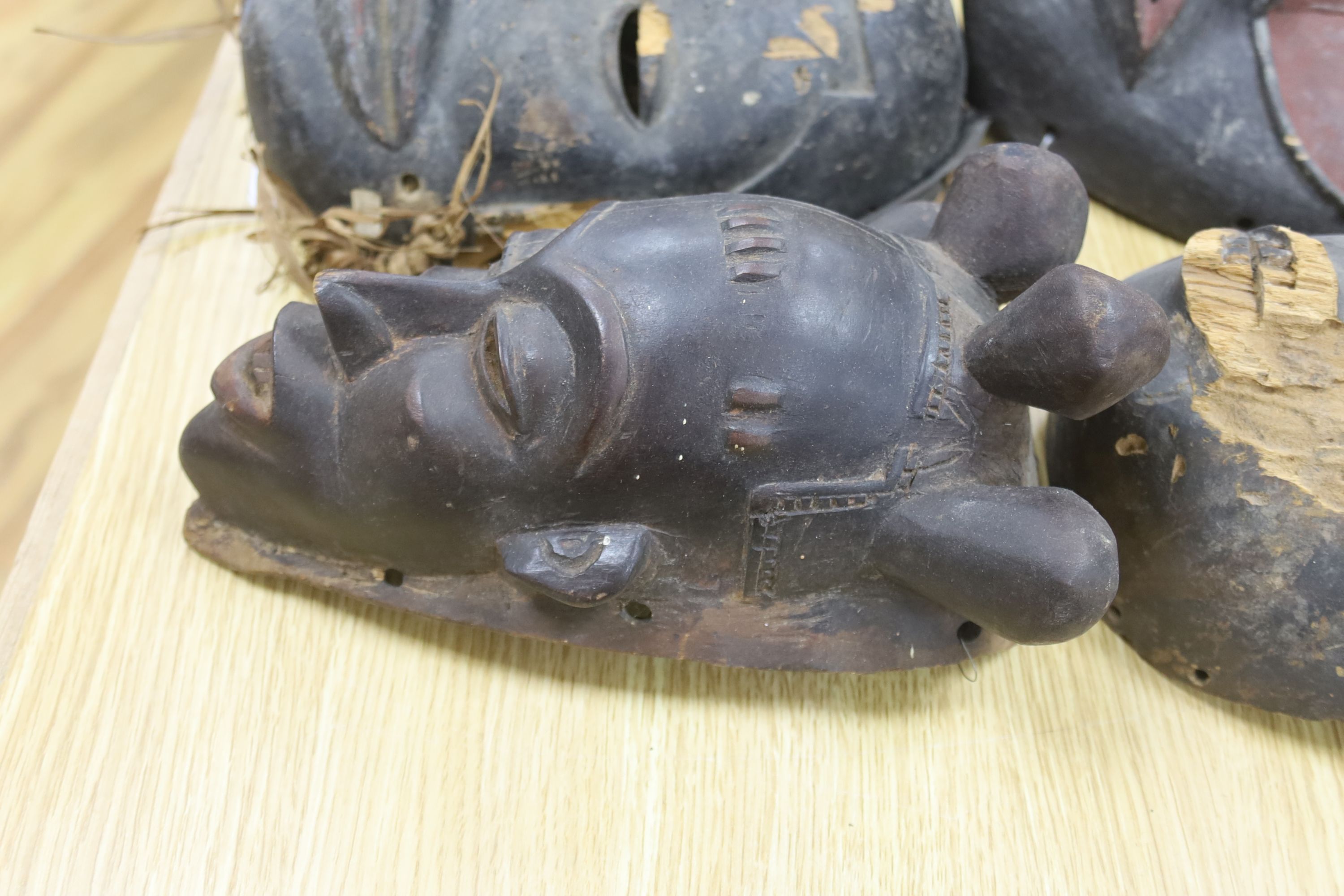 Four Central African masks, 20th century